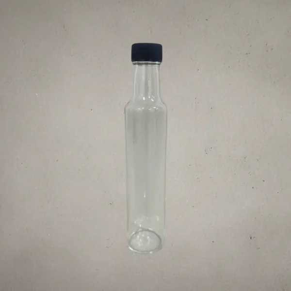 Toptan 250 ml şeffaf Dorica model silindir cam şişe.